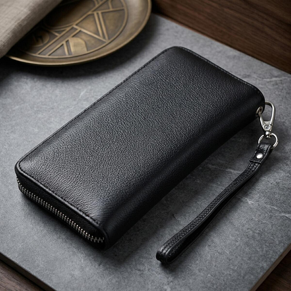 Красивий клатч унісекс на одне відділення з натуральної шкіри ST Leather 22697 Чорний Київ - фото 14