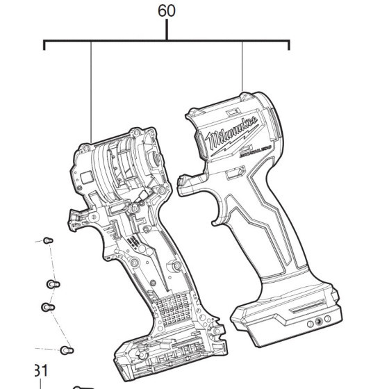 Корпус в зборі для шуруповерта MILWAUKEE M18 BLIDRC Одеса - фото 1