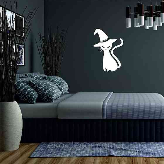 Декоративне настінне Панно «Кіт», Декор на стіну 70*48 см, Білий Київ