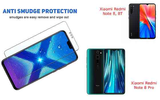 Захисне скло NeoGlass для Xiaomi Redmi Note 8, 8T, 8 Pro – надпрозоре та стійке Київ