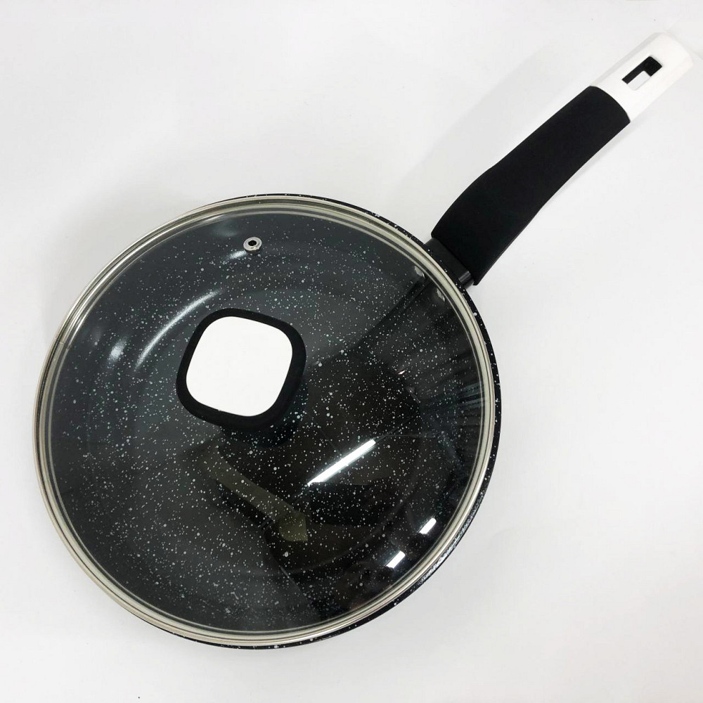 Кулинарная сковорода с антипригарным покрытием UNIQUE, Сковорода фирменная гриль удобная RA-90 Львов - изображение 3