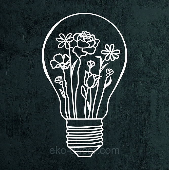 Декоративне настінне Панно «Лампочка» Декор на стіну 90*53 см, Білий Київ - фото 4