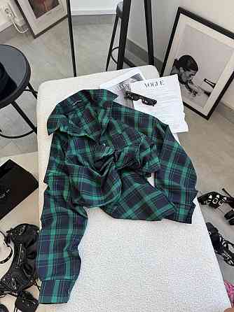 Жіноча класична картата сорочка оверсайз крою костюмний тіар Одеса