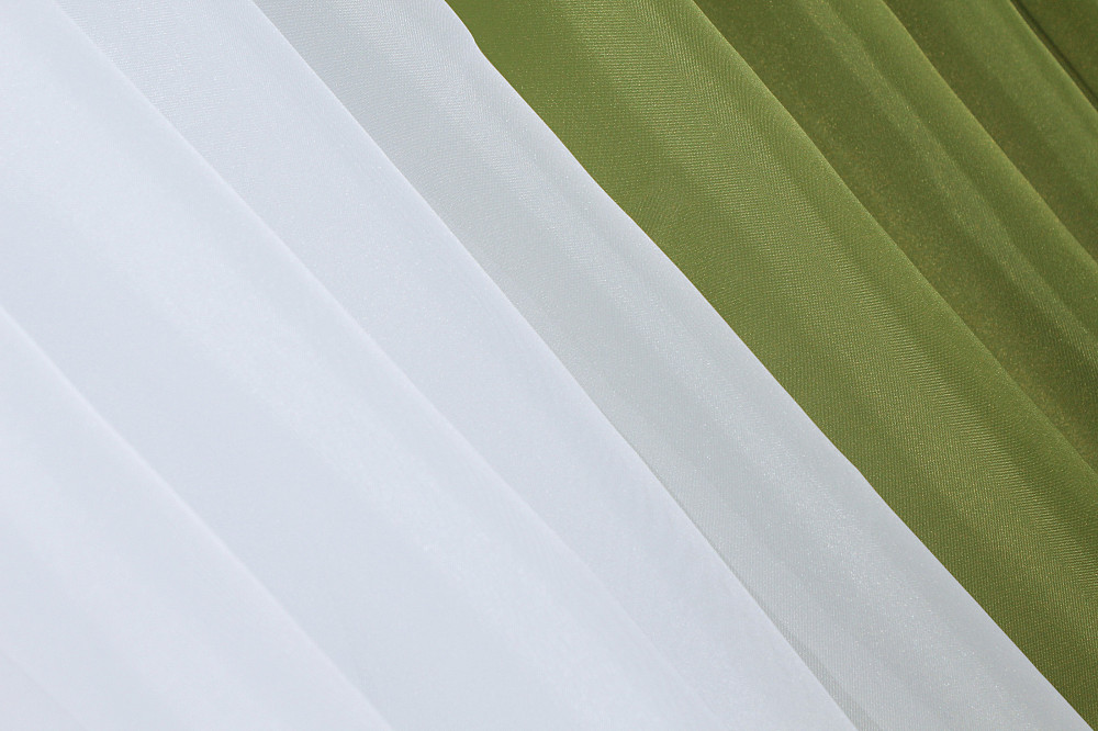 Кухонные шторки VR-Textil № 096к с подвязками оливковый с белым 400х170 см (50-804) Киев - изображение 4