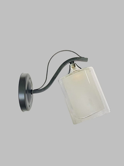 VALESO Бра настінне класичне на 1 плафон метал та скло VALESO B-2433B/1 Чорний+Хром Коломыя - изображение 1