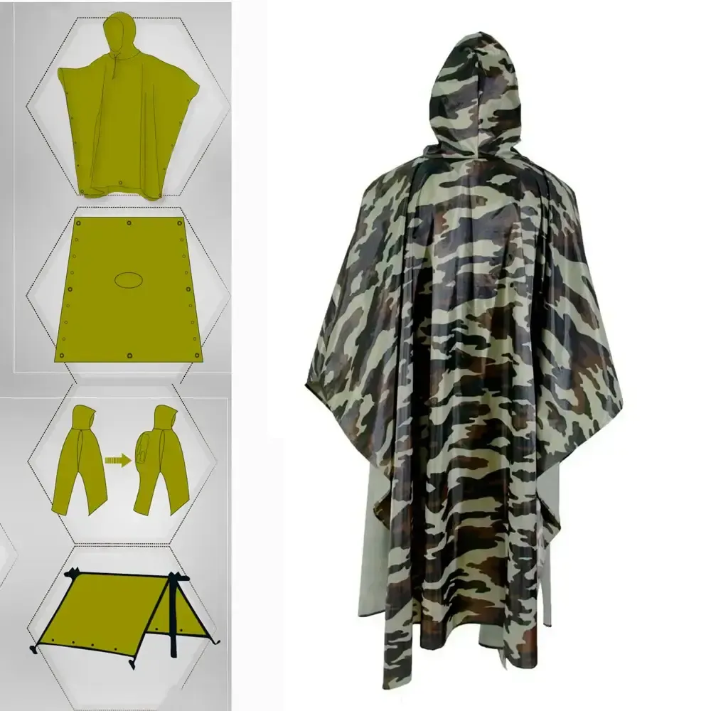 Камуфляжный дождевик военный, Дождевик Плащ-Палатка, Пончо Дождевик для ЗСУ, Дождевик армейский Коломия - фото 3