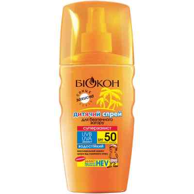 Средство для загара Біокон Детский спрей для безопасного загара Суперзащита SPF-50 160 мл (4820008318404) Винница