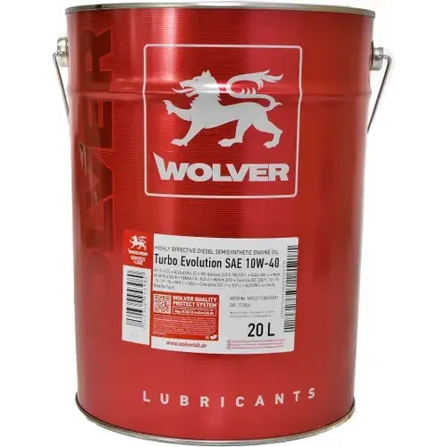 WOLVER TURBO EVOLUTION 10W-40 20L — Полусинтетическое моторное масло для дизельных и бензиновых двигателей коммерческого транспорт Ковель