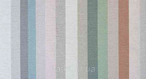 Шпалери вінілові на флізеліні AS creationTempo метрові однотон під тканину бавовна дрібна смужка білі з жовтим Київ