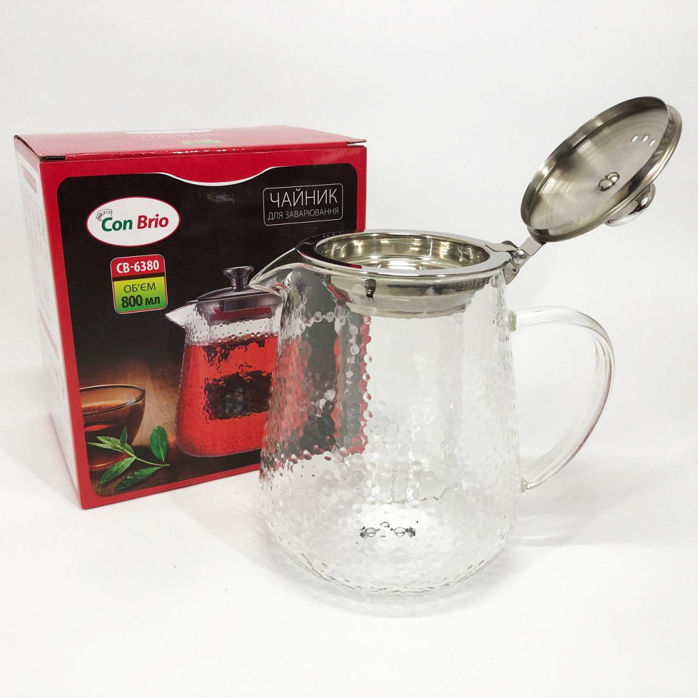 Красиві заварники для чаю Con, Скляний заварний чайник для чаю чайники, Чайник зі скляним заварником PM-70 Львів - фото 8