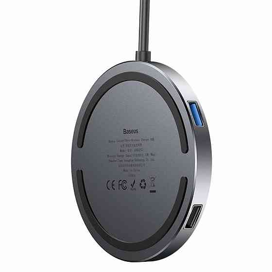 USB-Hub Baseus Circular Mirror Wireless Charger intelligent HD HUB Dark gray Киев