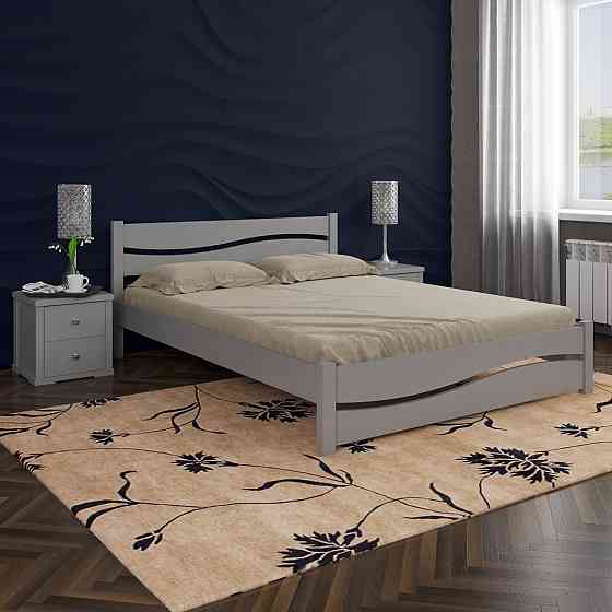 Дерев'яне двоспальне ліжко Волона. 160х190, Вільха, Сірий Харків