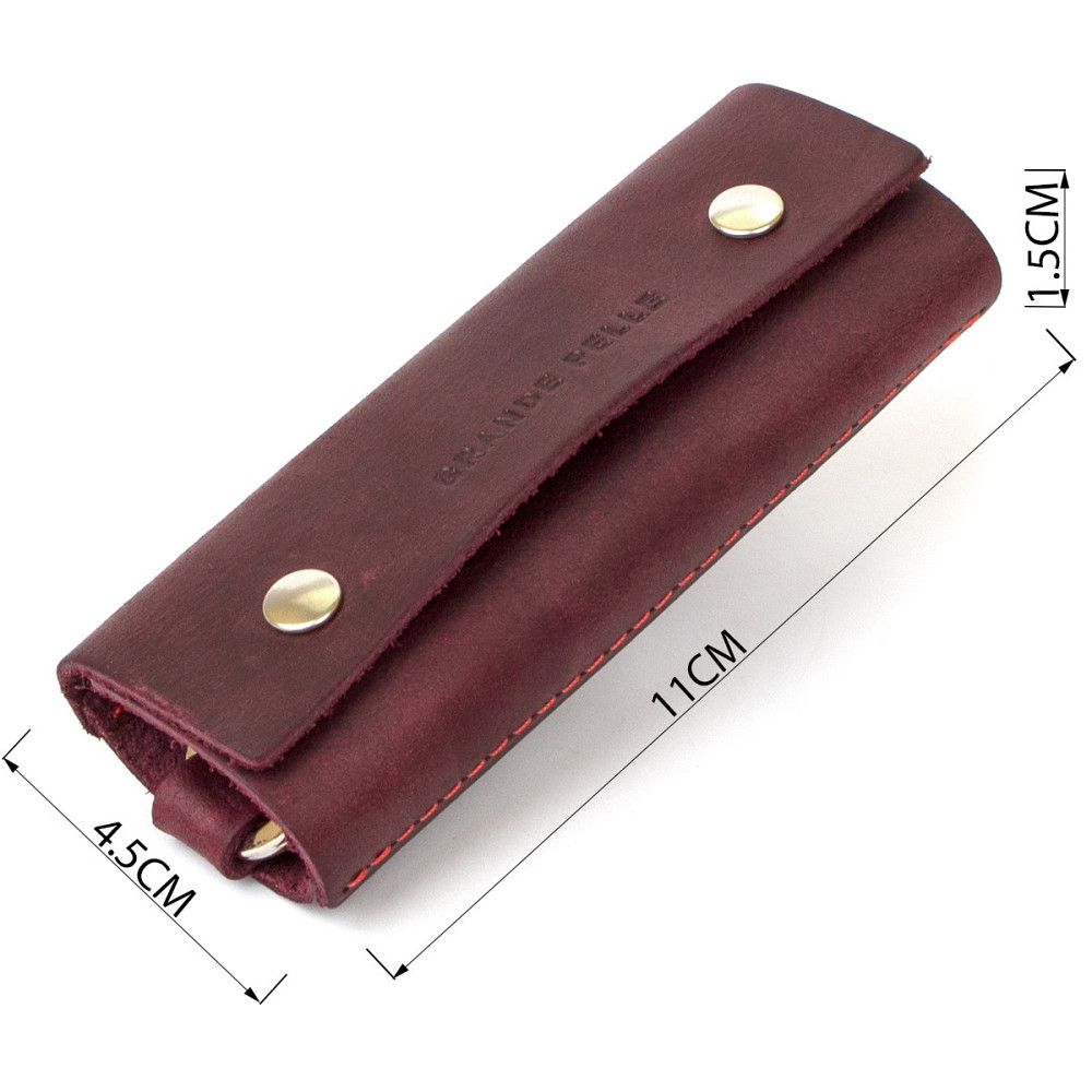 Ключница из натуральной кожи GRANDE PELLE 11389 Бордовый Киев - изображение 3