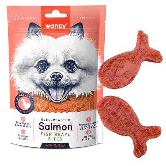 Wanpy Salmon Fish Shape Bites ВАНПІ ШМАТОЧКИ ЛОСОСЯ РИБКИ ласощі для собак Київ