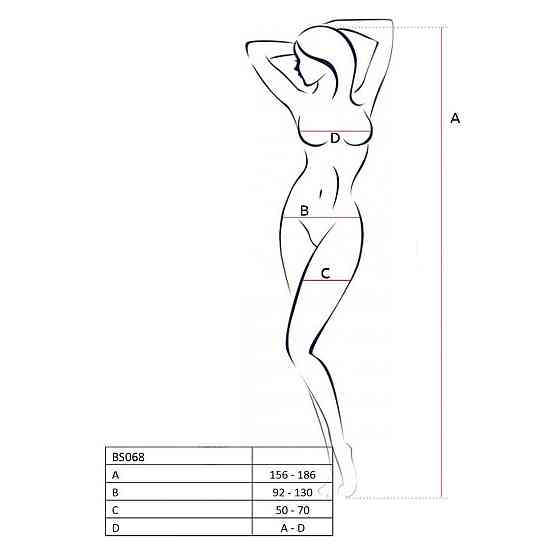 Бодістокінг Passion BS068 black, комбінезон, велика сітка, довгий рукав Sex Aura Київ