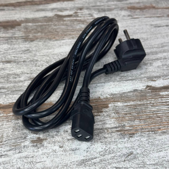 Кабель живлення IEC C13 1.5 м, мережевий шнур з євровилкою прямий для комп’ютера та техніки Київ