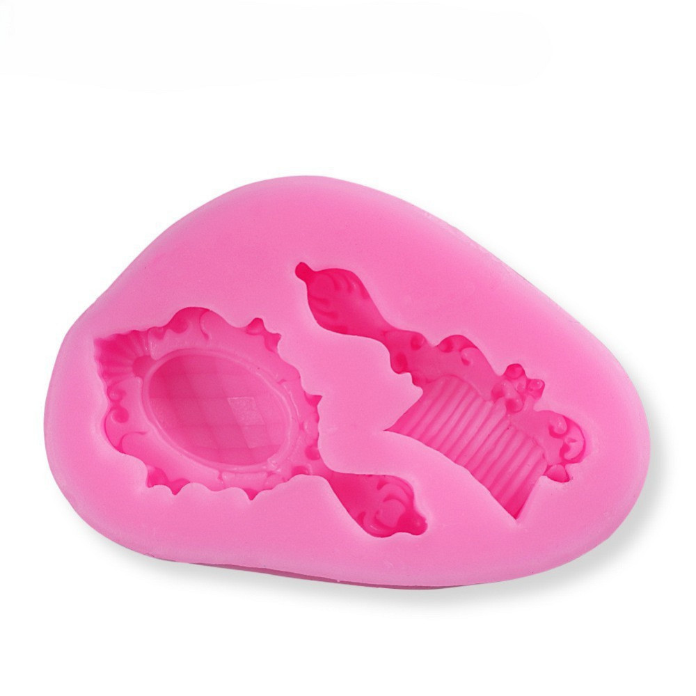 Силиконовый молд Расческа и Зеркало 65 на 43 мм розовый Киев - изображение 7