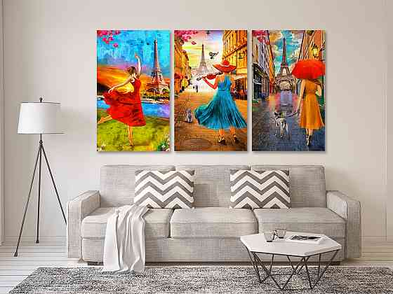 Модульная картина в гостиную / спальню  Танець Париж  Art-642_3_А 70x130 см Киев
