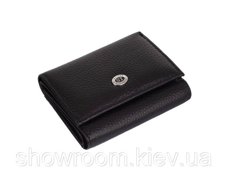 Недорогий жіночий шкіряний гаманець (4401) чорний Київ - фото 1