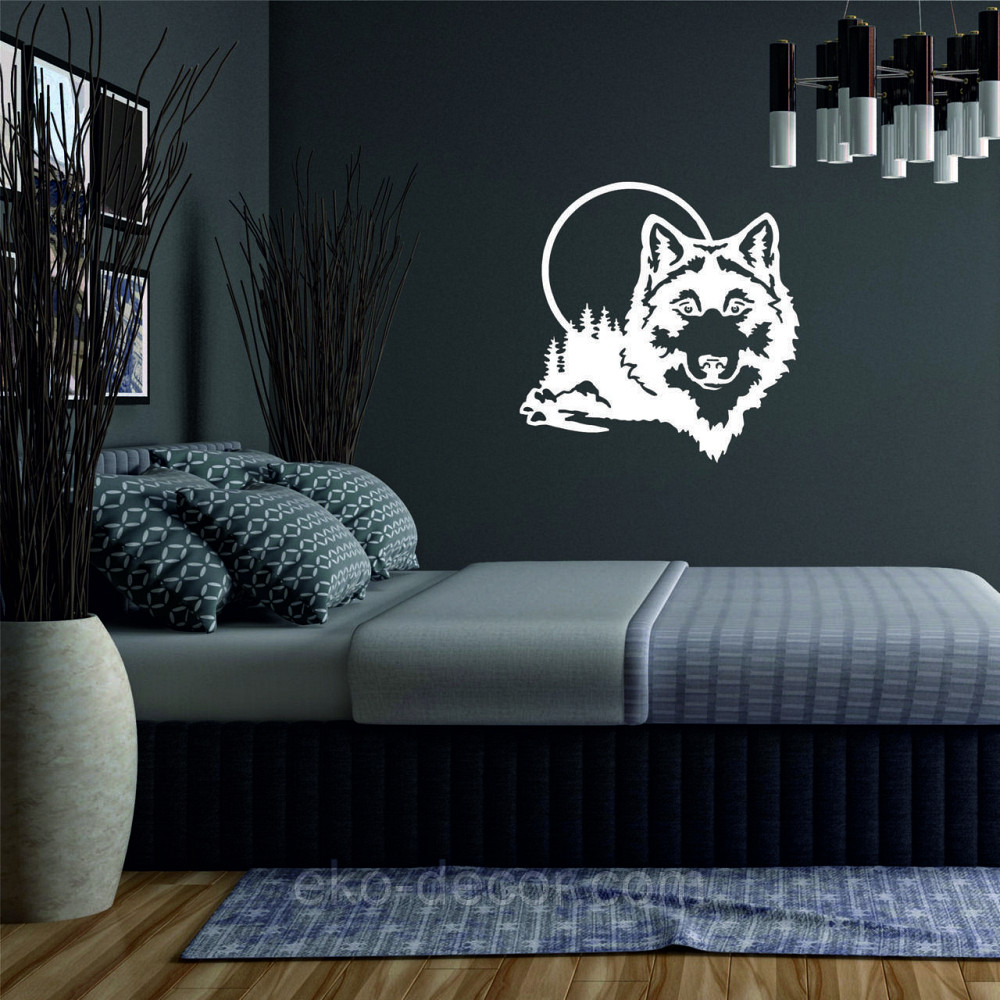 Декоративное настенное Панно «Волк», Декор на стену 70*70 см, Белый Киев - изображение 2