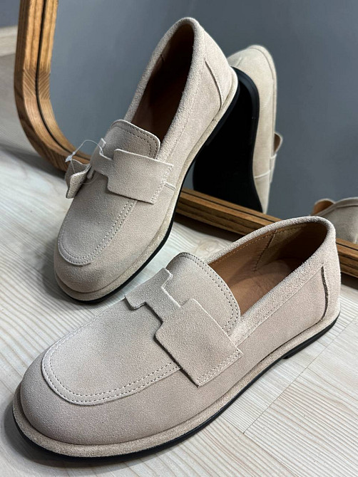 Туфлі жіночі Hengji 560-5 лофери замшеві бежеві, 38, 24 см Київ - фото 1