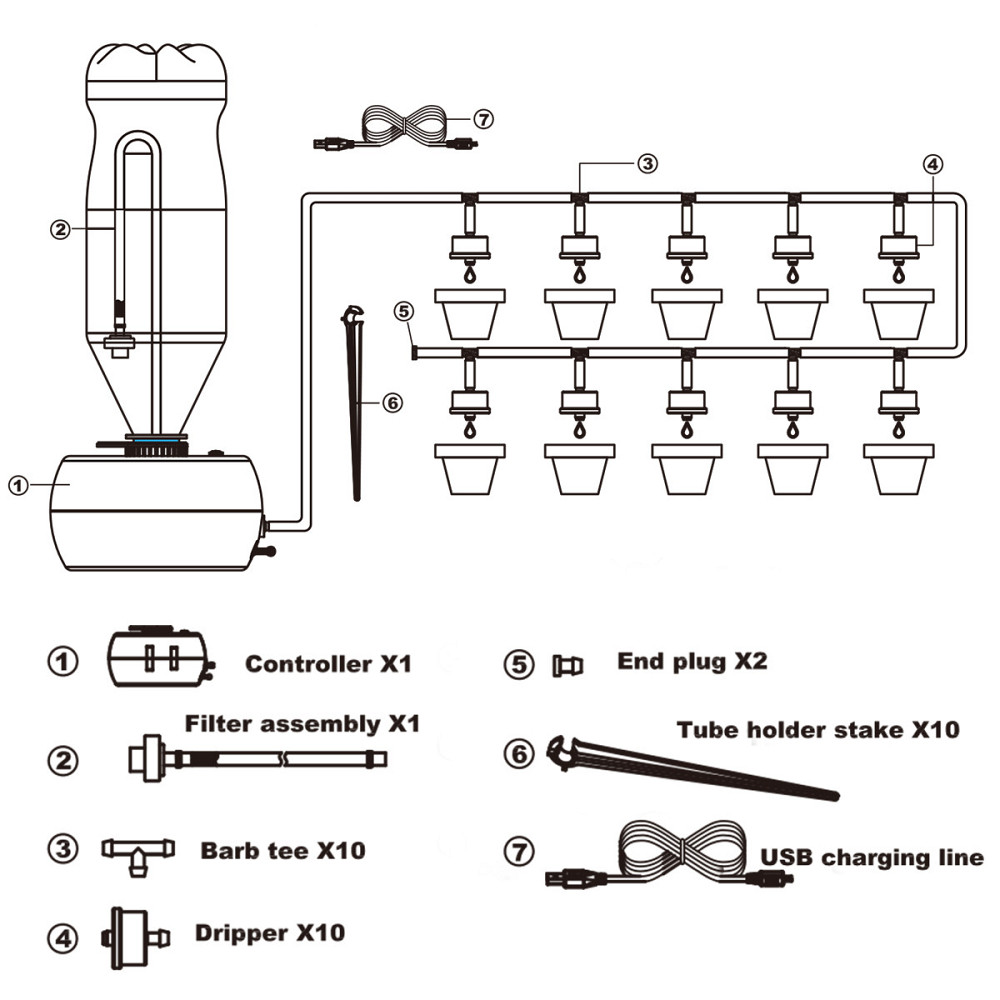 Автоматический капельный полив Aqualin с таймером для растений Киев - изображение 4