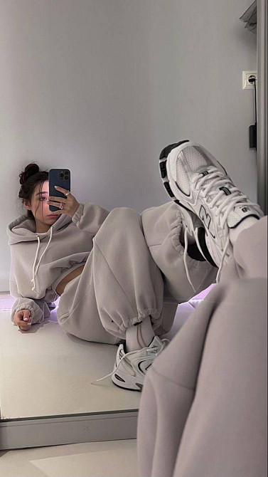 Женский утепленный стильный костюм двойка: худи и джоггеры трехнить на флисе Одесса - изображение 6