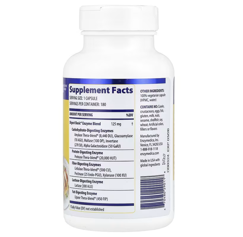 Ферменти для травлення Enzymedica Essential Enzyme Formula 180 капс Київ - фото 2