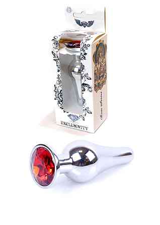 Анальная пробка Jawellery Silver BUTT PLUG-Red Sex Aura Киев