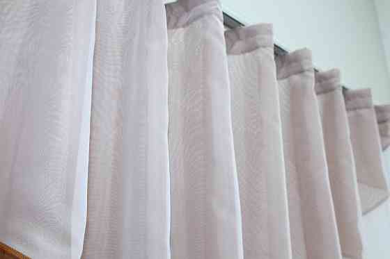 Кухонная занавеска VR-Textil № 053к коричневый с белым 280х170 см (50-147) Киев