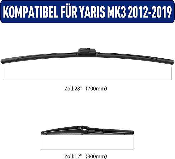 Щетки стеклоочистителя Wifko для Toyota Yaris MK3 2012–2019, передние + задние, комплект всесезонных Киев