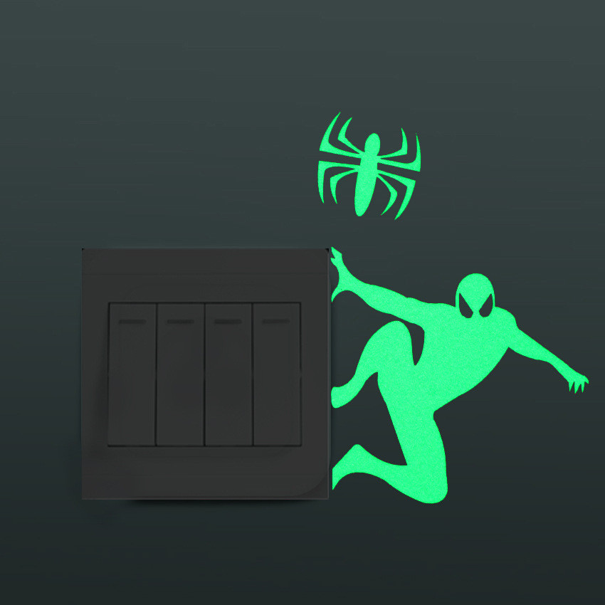 Люмінесцентна наклейка Людина павук 10 на 10 см салатовий Київ - фото 4