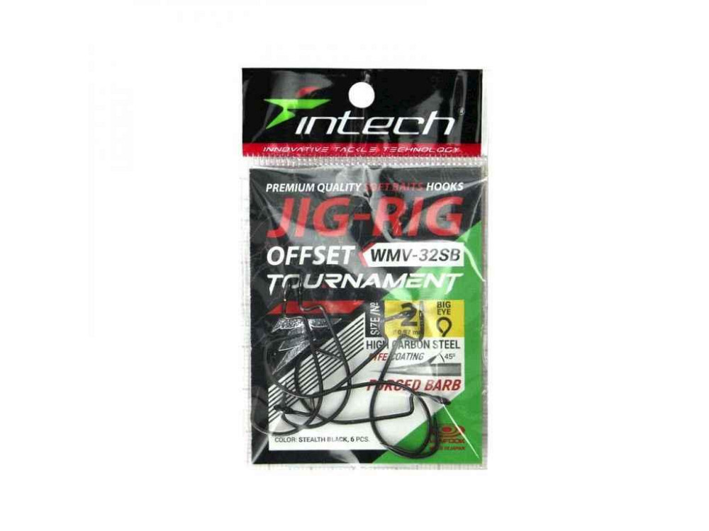 Гачки офсетні Tournament JIG-RIG Offset 2 (6шт/уп) WMV-32SB ТМ INTECH Київ - фото 1