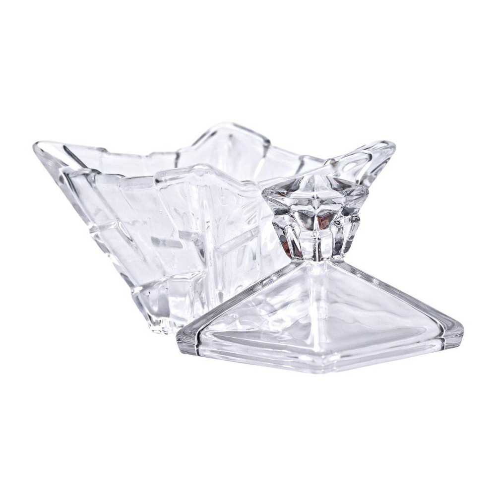 Квадратная стеклянная сахарница с крышкой 10 см Киев - изображение 4