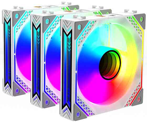 Корпусні вентилятори 2E GAMING Air Cool Magic Mirror ACF120MW-ARGB, 3x120мм, 2000rpm, 4pin PWM +5VARGB, 20.5dBa, білий Киев