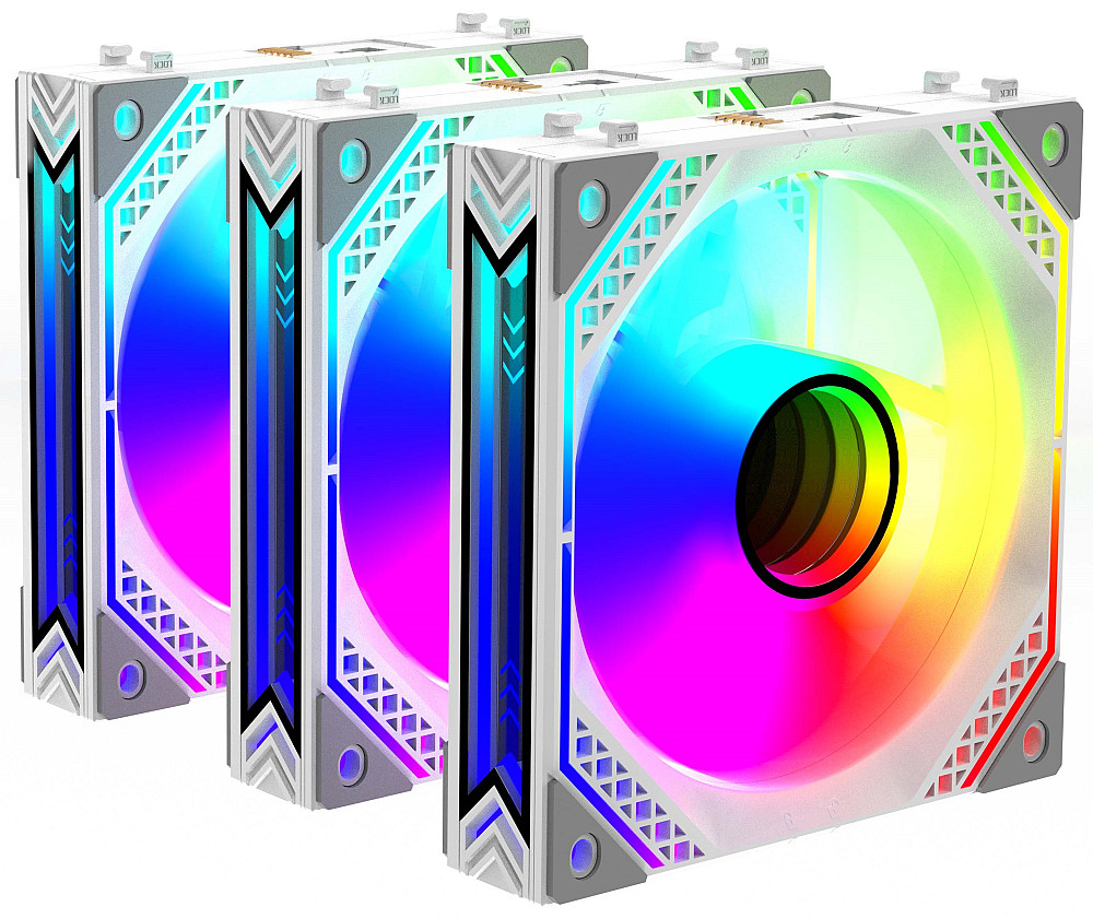 Корпусні вентилятори 2E GAMING Air Cool Magic Mirror ACF120MW-ARGB, 3x120мм, 2000rpm, 4pin PWM +5VARGB, 20.5dBa, білий Киев - изображение 1