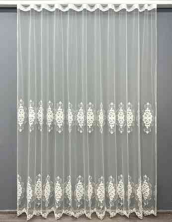 Тюль VR-Textil 1843т Фатин с вышивкой Молочный 300х270 см (40-211) Киев