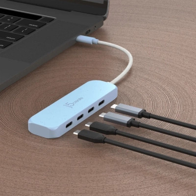 Концентратор J5create USB-C to 4xUSB-C 3.2 10Gbps cyan (JCH345EC-N) Винница - изображение 5