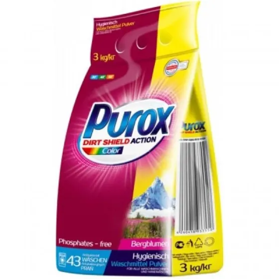 СТИРАЛЬНЫЙ ПОРОШОК БЕЗФОСФАТНЫЙ PUROX COLOR 3КГ Львов