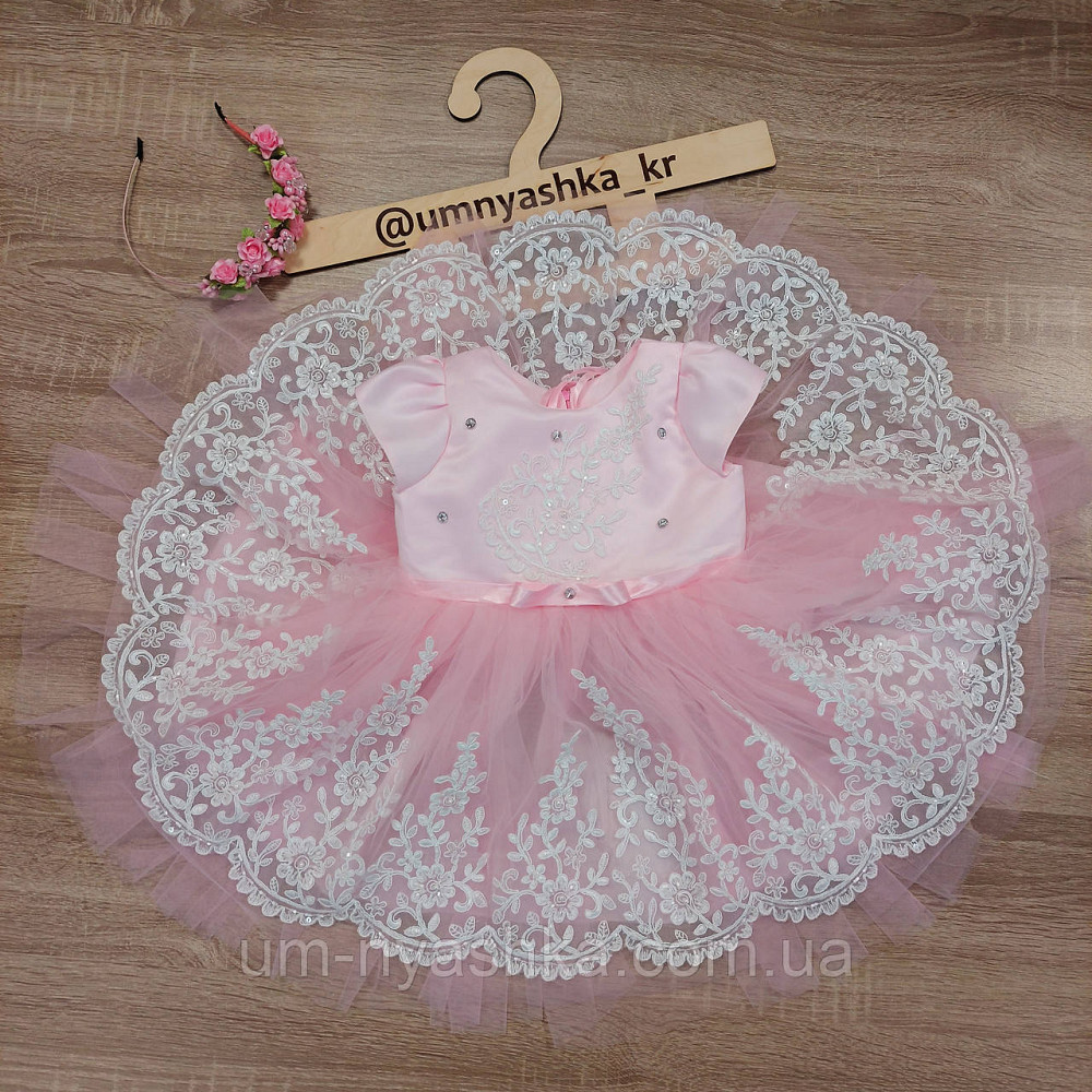 Розовое платье на годик красивые платья на годик 