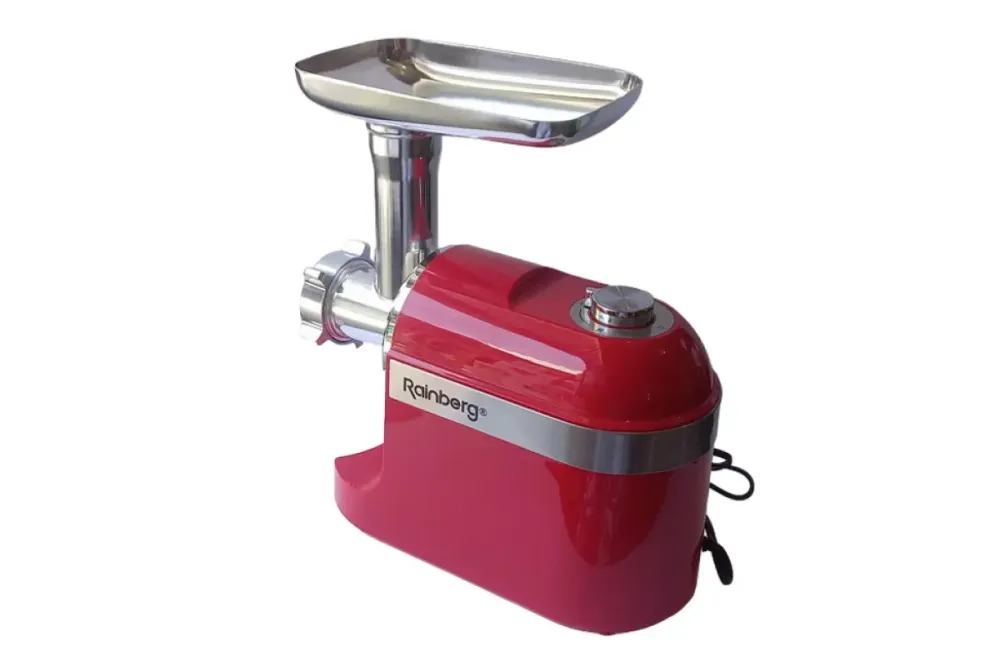 красная Мясорубка Rainberg RB-2270 3800Вт с реверсом и насадками для шинковки и колбас Коломия - фото 1