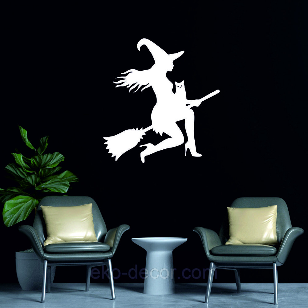 Декоративное настенное Панно «Ведьма», Декор на стену 90*84 см, Белый Киев - изображение 4