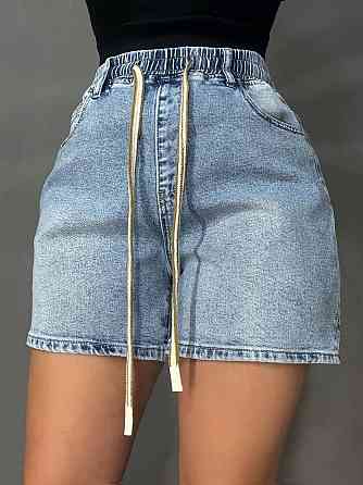 Шорты женские джинсовые Liana 4-028 4-029 с резинкой на талии большие размеры голубые, голубой, 33, 33, 92 см, 112 см Киев