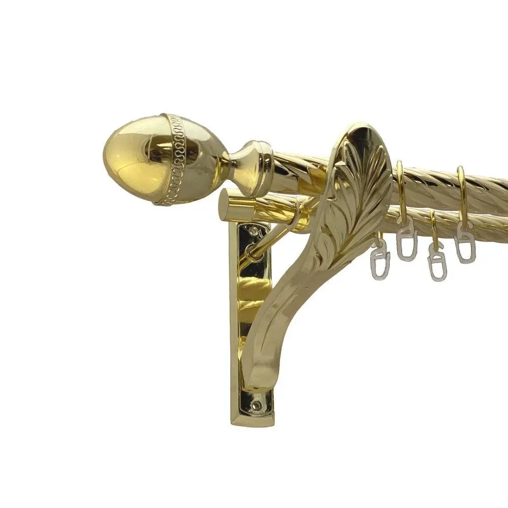 Карниз Orvit Фарже металевий дворядний ретро скручена труба кільце металеве Золото 25\19 мм 200 см Львов - изображение 1