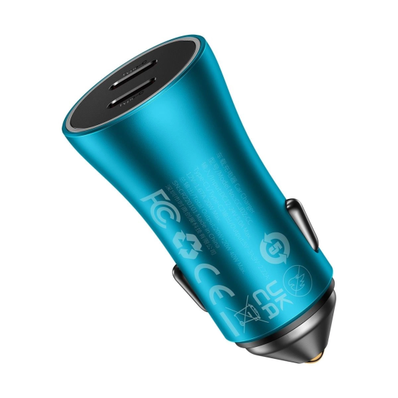 Автомобильное зарядное устройство Baseus Golden Contactor Pro Dual Fast Charger Car Charger C+C 40W Blue Одесса