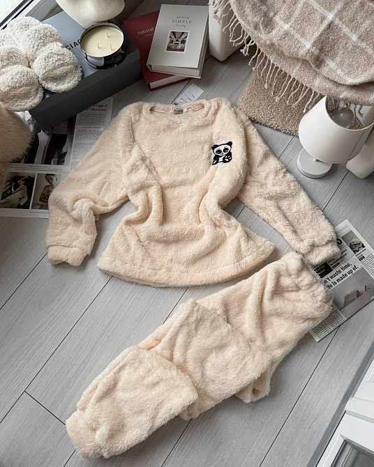 Жіноча тепла повсякденна піжама двостороння махра Одеса - фото 6