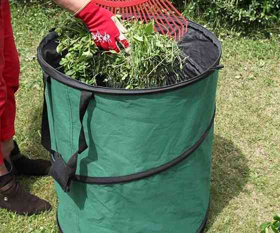 Мешок-сумка садовый для мусора тканевый многоразовый с ручкаками складываемый, для сада и огорода объёмом 86 л Каменец-Подольский