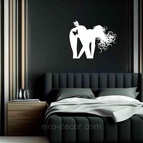 Декоративное настенное Панно «Силуэт женщины», Декор на стену 90*72 см, Белый Киев