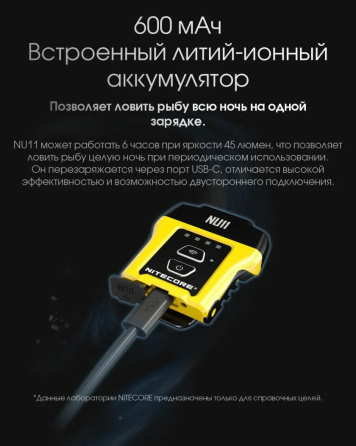Ліхтар на кепку Nitecore NU11 з датчиком руху та універсальним кріпленням Вінниця