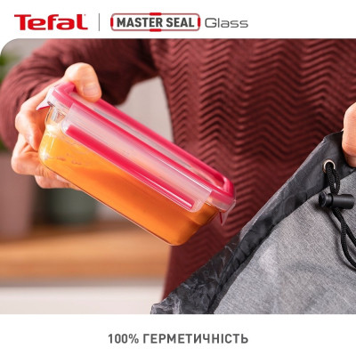 Харчовий контейнер Tefal Master Seal, Набір 3шт, жаростійке скло, прозорий (N1050910) Вінниця - фото 5